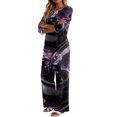thumbnail image 4 of 2 Piece Sets For Women 3/4 Sleeve Halloween Fashion Clothing & Wide Leg Pants Womens Halloween Print Casual Fall Airport Travel Outfits, 4 of 5