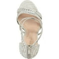 thumbnail image 2 of Lauren Lorraine Amore Rhinestone Embellished Open Toe Prom Formal Dress Sandals (Silver, 9.5), 2 of 4