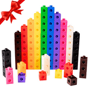TOYLI 100 Piece Linking Cubes STEM TOYS for kids 8 Mathlink Cubes and Number Blocks