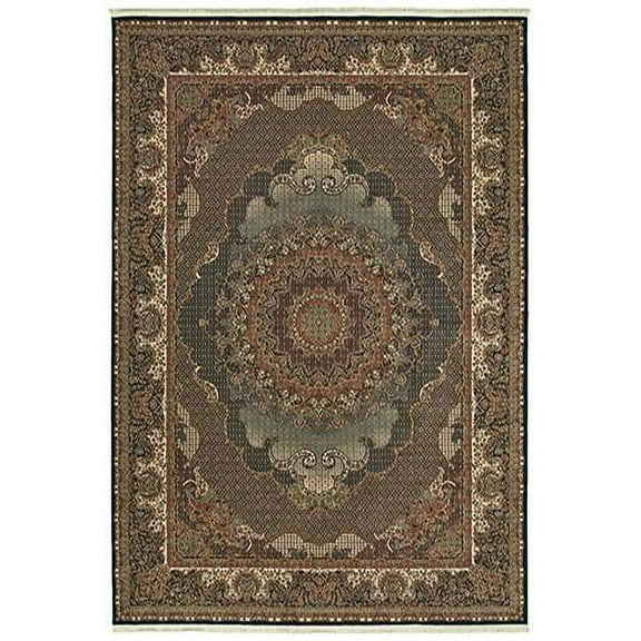 Oriental Weavers Masterpiece Area Rug 5330B Blue Medallion Patterned 3' 10" x 5' 5" Rectangle