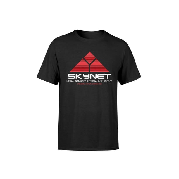 Camiseta de algodón inspirada en Terminator de SkyNet Cyberdyne Systems - Negra con diseño geométrico rojo, tallas S a 5XL, lavable a máquina, ropa informal para primavera y verano, actividades al air