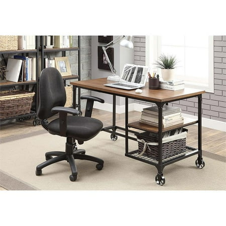 Furniture of America Amtex Metal Computer Desk with Casters in Antique ...