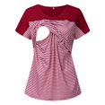thumbnail image 1 of LNGOOR Chemises de Maternité pour Femmes Grossesse Tunique Décontractée d'Allaitement Blouse Haut Col Rond Rayé Manches Courtes Blouse d'Allaitement, 1 of 7