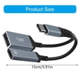 thumbnail image 5 of hejhncii Two Port USB C Hub 60W Power Delivery Charging Braided Data Transfer Cable OTG, 5 of 9