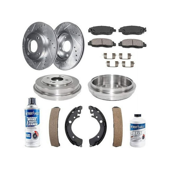 Front and Rear Brake Pad and Rotor Kit - Compatible with 2001 - 2005 Honda Civic 2002 2003 2004