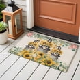 thumbnail image 5 of Sunflower Gnomes 2'x3' Washable Rug, Spring Eucalyptus Floral Orange Plaid Non-Slip Soft Doormat Area Rugs for Entrance Bathroom Bedsides, Carpet for Kitchen Bedroom, Entryway Floor Mat, 5 of 9