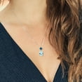 thumbnail image 4 of Gem Stone King 4.70 Cttw 925 Sterling Silver Sky Blue Simulated Aquamarine and London Blue Topaz Pendant Necklace for Women | Gemstone Birthstone | Cushion Cut: 10X8MM and 5MM | 18 inch Chain, 4 of 4