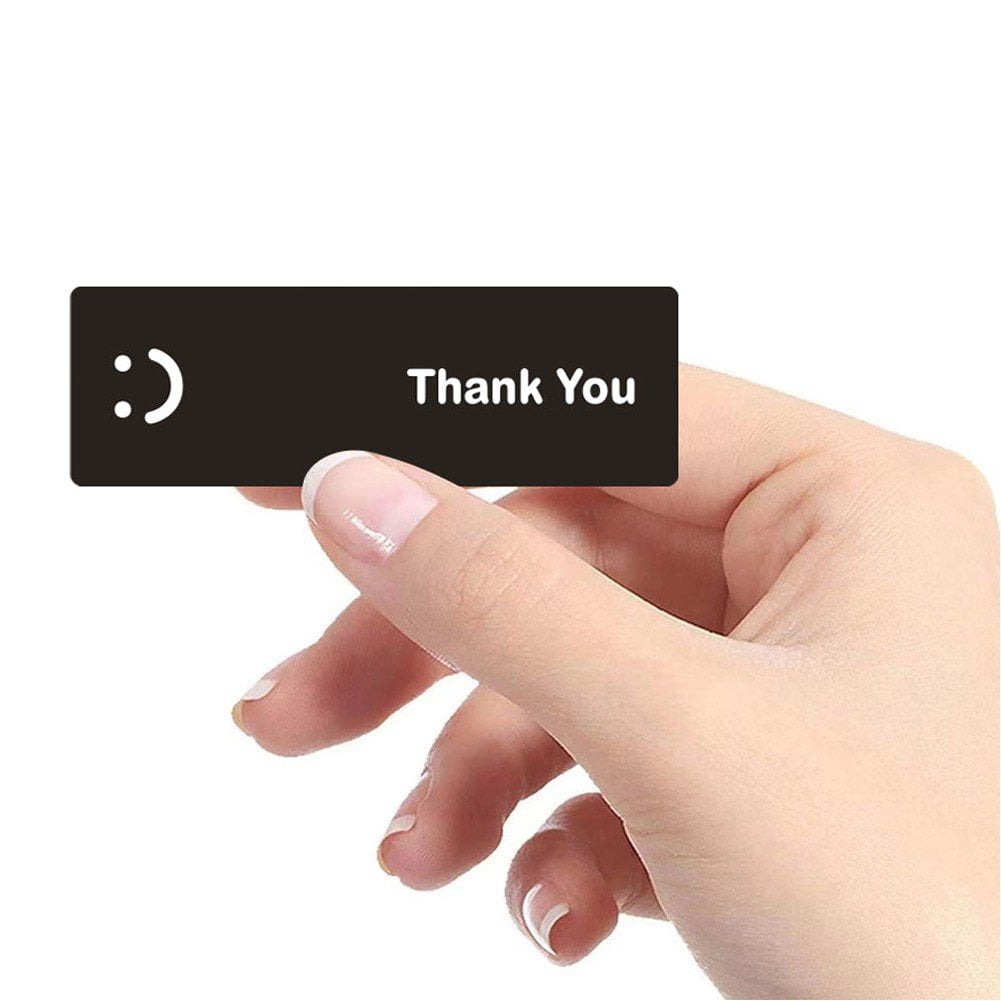 6Rolls Smile Thank You Stickers, Black Color Rectangle Gift Envelope Seals, Thank You Lables for Small Bussiness, Packaging, Online Retailers, Boutiques, Boxes