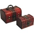 thumbnail image 1 of Allgala Antique Wooden Jewelry Treasure Keepsake Box 2-PC Set, 1 of 5