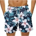 thumbnail image 5 of Axiiglly Beach Shorts for Men Plus Size Summer Shorts Casual Floral Printed Board Shorts Elastic Waist Vacation Swim Trunks Comfy Lightweight Hawaiian Shorts with Pockets, 5 of 5