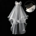 thumbnail image 3 of 2 Tiers Curly Edge Girls Communion Veil with Comb Wedding Veil for Flower Girl, 3 of 10