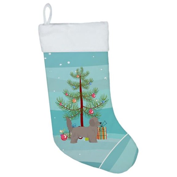 Caroline's Treasures Doxiepoo Multi-color Christmas Stocking, with Soft Suede Fabric 18"