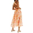 thumbnail image 6 of Women's Sleeveless Dress Solid Color/Print Ruched Bust Square Neckline Open Back Dress, 6 of 7