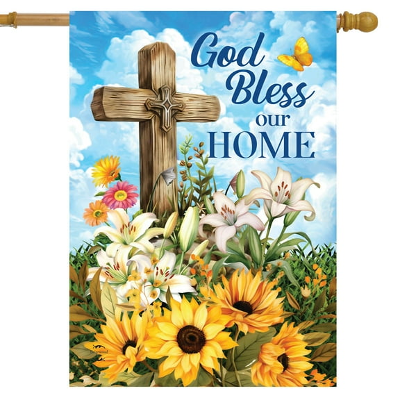 Briarwood Lane God Bless Our Home House Flag