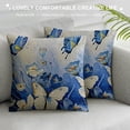 thumbnail image 3 of Leisuo Throw Pillow Square Covers Up Butterfly Freshness Color Fairy Summer Flowers Petal Hydrangeas Iris Nature Cushion Pillow Covers Couch Home Decor White, 3 of 5
