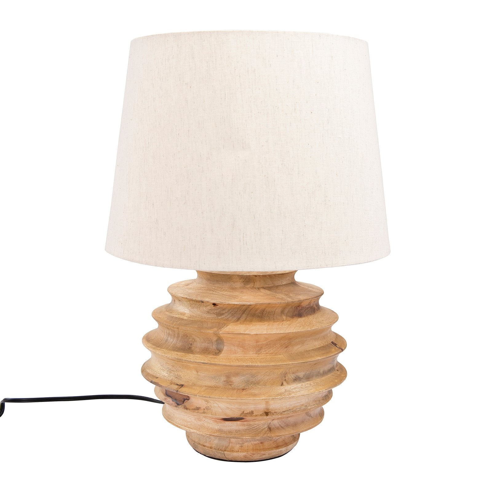 3R Studios Mango Wood Table Lamp with Fabric Shade