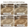 thumbnail image 7 of ODIKA 8'x10' Washable Area Rug Durable, Non-Slip Tan Throw with Vintage Floral Medallion Intricate Boho Ornamental Design Symmetrical for Living Room, Under Sectional, Family, 7 of 7