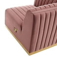 thumbnail image 5 of Modular Sofa Corner Chair, Pink Gold, Velvet, French Living Lounge Cafe Lobby Hospitality Restaurant, Modern Contemporary Boutique HB33783, 5 of 6