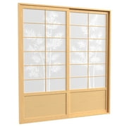 Red Lantern 7 ft. Tall Bamboo Tree Shoji Sliding Door Kit - Natural