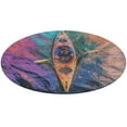 thumbnail image 4 of Colorful Kayaks Glide Across The Lake Soft Bedroom Round Area Rug, Washable Cute Nursery Circle Throw Mat, Non-Slip Contemporary Small Low Pile Floor Carpet for Dorm Bedside, 4 of 6