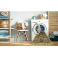 thumbnail image 2 of Ahgly Company Machine Washable Indoor Round Abstract Saddle Brown Area Rugs, 3' Round, 2 of 7