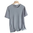 thumbnail image 2 of Sports Shirts for Men Thin Lightweight Summer Slim Stretch Ice Silk Breathable Short Sleeve Tees Loose Crew Neck Casual Running Workout Solid Color Tops, 2 of 6