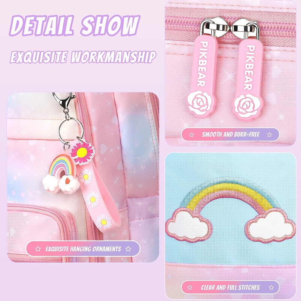Mochila escolar para niñas, rosa, bolsa de hombro para niños 3