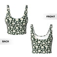 thumbnail image 6 of Goofa White Daisies and Bee Printed Sports Bras for Women, High Impact Running Bra Workout Crop Tank Tops Longline Sports Bra Push up-, 6 of 9