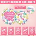 thumbnail image 3 of Valentine Tableware Valentines Party Supplies Disposable Heart Party Plates Napkins Cups Banner Heart Decor for Romatic Night Design2 Serves 24, 3 of 7