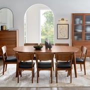Better Homes & Gardens Greyson Mid-Century Extendable Dining Table, Solid Wood and Veneer, Acorn Finish