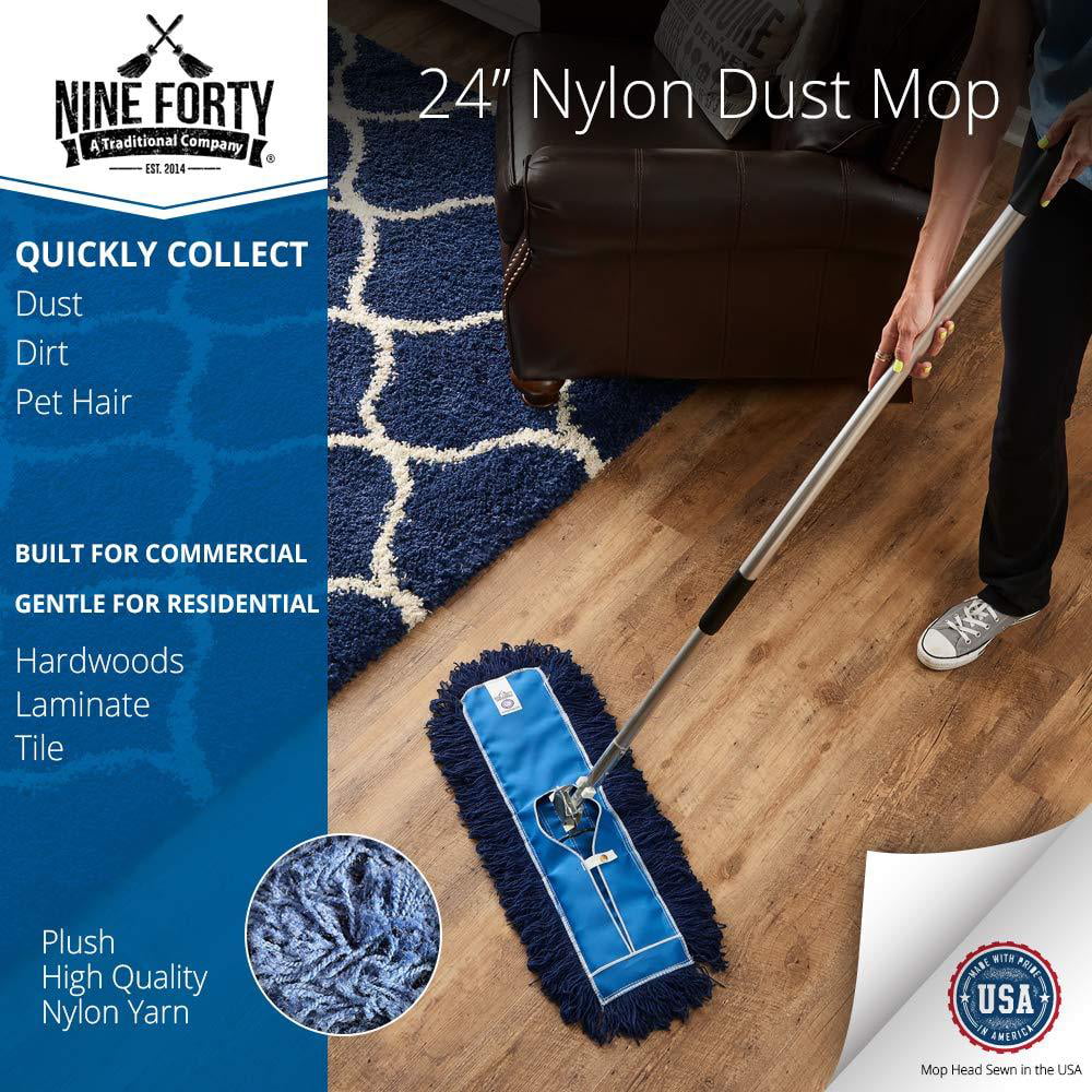 Residential Commercial 24 Inch Janitorial USA Floor Dry Dust Mop Broom Set Ha... 