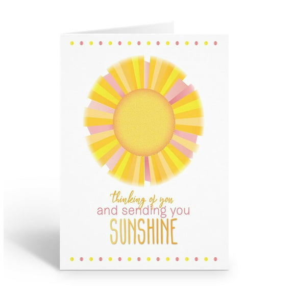 Sending Some Sunshine Thinking of You Note Cards - 10 Note Cards with Envelopes