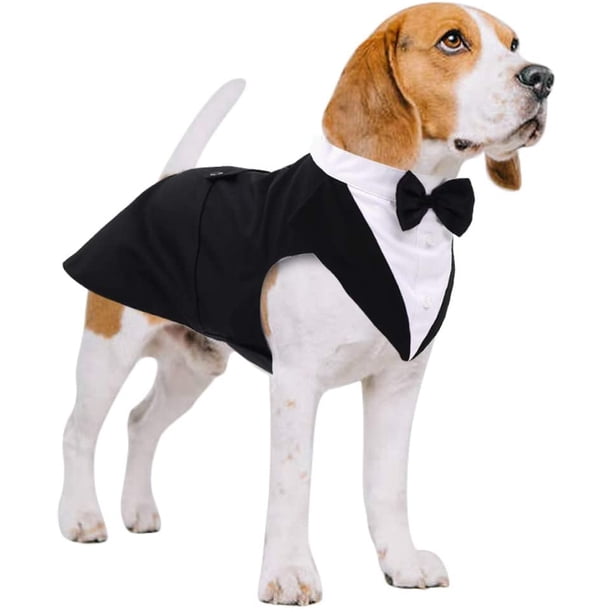 Kuoser Dog Tuxedo Dog Suit and Bandana Set, Dog Tuxedo Wedding Party Suit, Dog Prince Wedding Bow Tie Shirt Formal Dog Weeding Outfit para perros grandes y medianos Golden Retriever Samoyed Bulldog Ormromra WMZL-2075-2