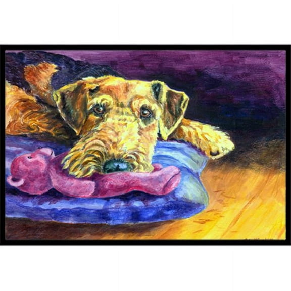 Airedale Terrier Teddy Bear Indoor & Outdoor Mat, 24 x 36 in.