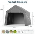 thumbnail image 3 of Yeshouse 10x15FT Portable Outdoor Garage, Waterproof & UV-Resistant Portable Storage Shed with 2 Roll-Up Doors, Carport Tent for Motorcycle, Bike, and Tools, 3 of 6
