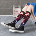 thumbnail image 5 of Daiia Sports Socks Red And Blue Lightning Printed Novelty Crew Socks for Men Women Knee High Socks Cotton Socks Soft & Breathable Support Unisex Socks, 5 of 9