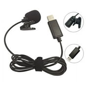 Carevas USB Lavalier Lapel Condenser Microphone Omnidirectional Wired Clip-on Mic Hands Free Plug & Play for Computer PC Laptop Video Conference Chatting Live Streaming Recording Online Classes
