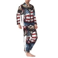 thumbnail image 2 of Rocae Patriotic Boxing Bear Art for Men's Pajamas Set Mens Pjs Sets Long Sleeve Button Down Sleepwear-X-Large, 2 of 7