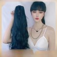 thumbnail image 1 of Cola de caballo falsa, cabello largo y rizado para mujeres europeas y americanas, cola de caballo con flor de pera, agarre de boca de tigre, pieza de cabello transpirable, 1 of 5