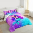 thumbnail image 3 of jejeloiu Cartoon Mermaid Bedding Comforter Set,Magic Ocean Animal Twin Comforter Sets,Galaxy Starry Night Bedding Set For Girls Kids,Super Cozy Room Decor Reversible,2pcs, 3 of 8