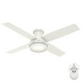 thumbnail image 3 of Hunter 52 inch Indoor Ceiling Fan with LED Light and Remote Control - White Modern Ceiling Fan, Low Profile Mount, 4 Blades, For Bedroom, Living Room, or Kitchen, Quiet - Dempsey 59242, Fresh White, 3 of 15
