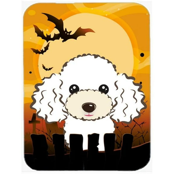 Halloween White Poodle Mouse Pad, Hot Pad & Trivet