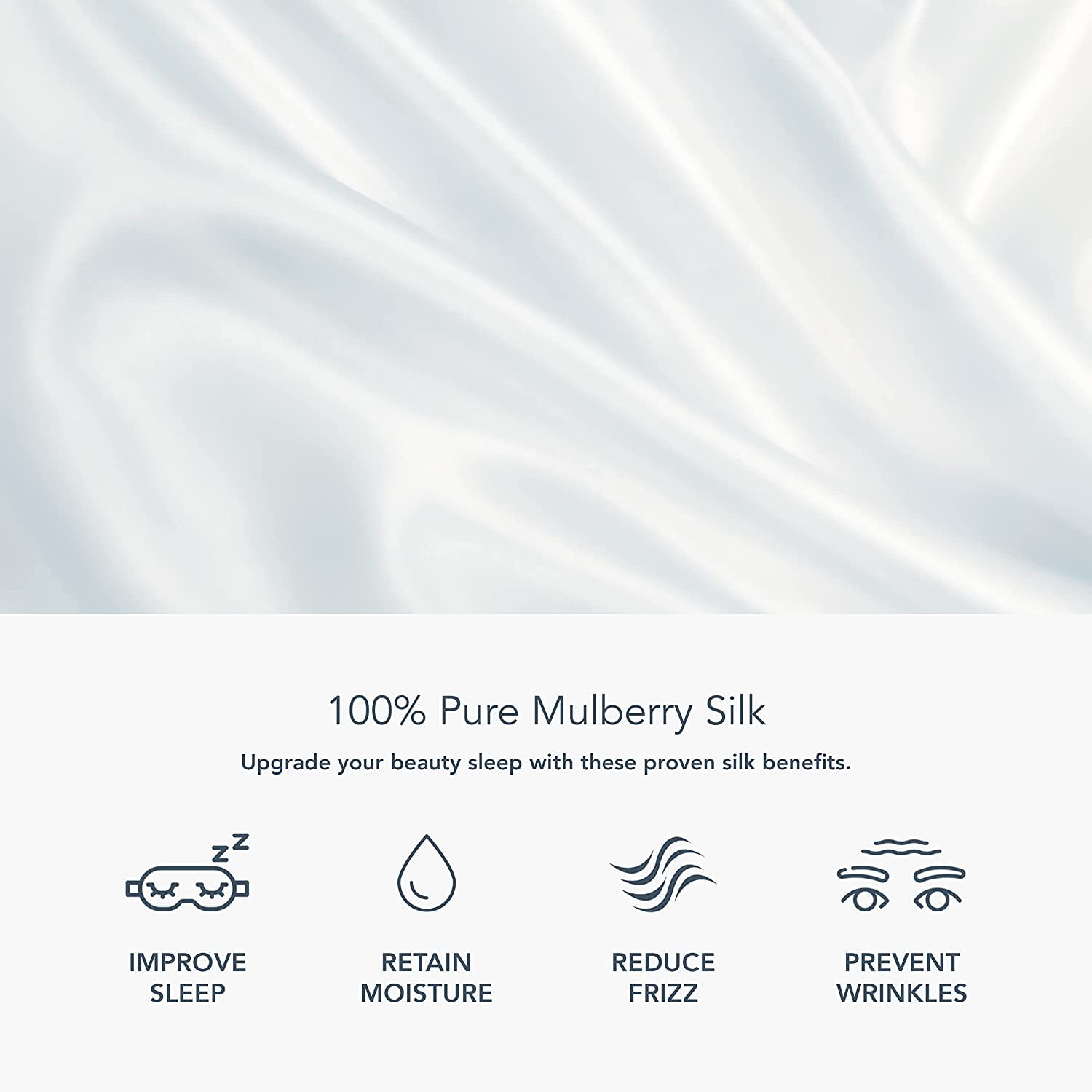 Fishers Finery 19mm Pure Mulberry Silk Cooling Pillowcase, Natural White, Queen