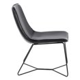 thumbnail image 4 of Chaise d'Appoint Grayson en Similicuir Noir et Base Noire, 4 of 8