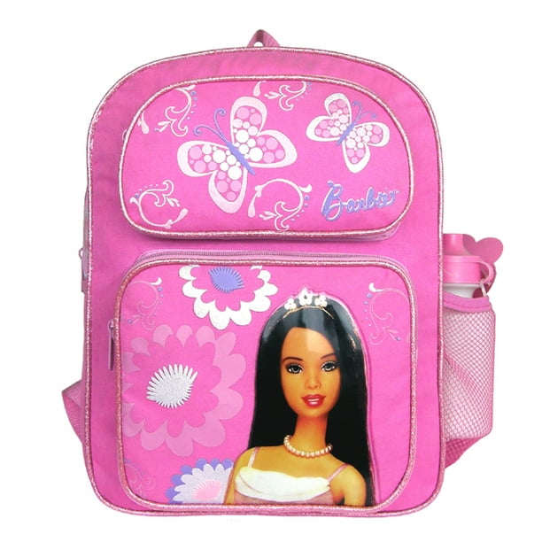 Mattel Barbie Batterfly 14" Pink Large Cargo Backpack with Water