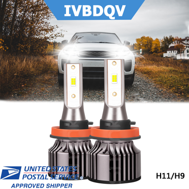 XWQHJW V4 Series H11 LED Headlight Bulbs – 6000K White 5500LM – 2-Pack, High/Low Beam, 50,000 Hrs