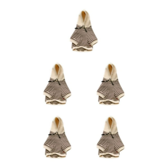 Youkk Pet Clothes For Dogs Apposite Size Comfortable And Convenient Warm Khaki stripe S 5Set