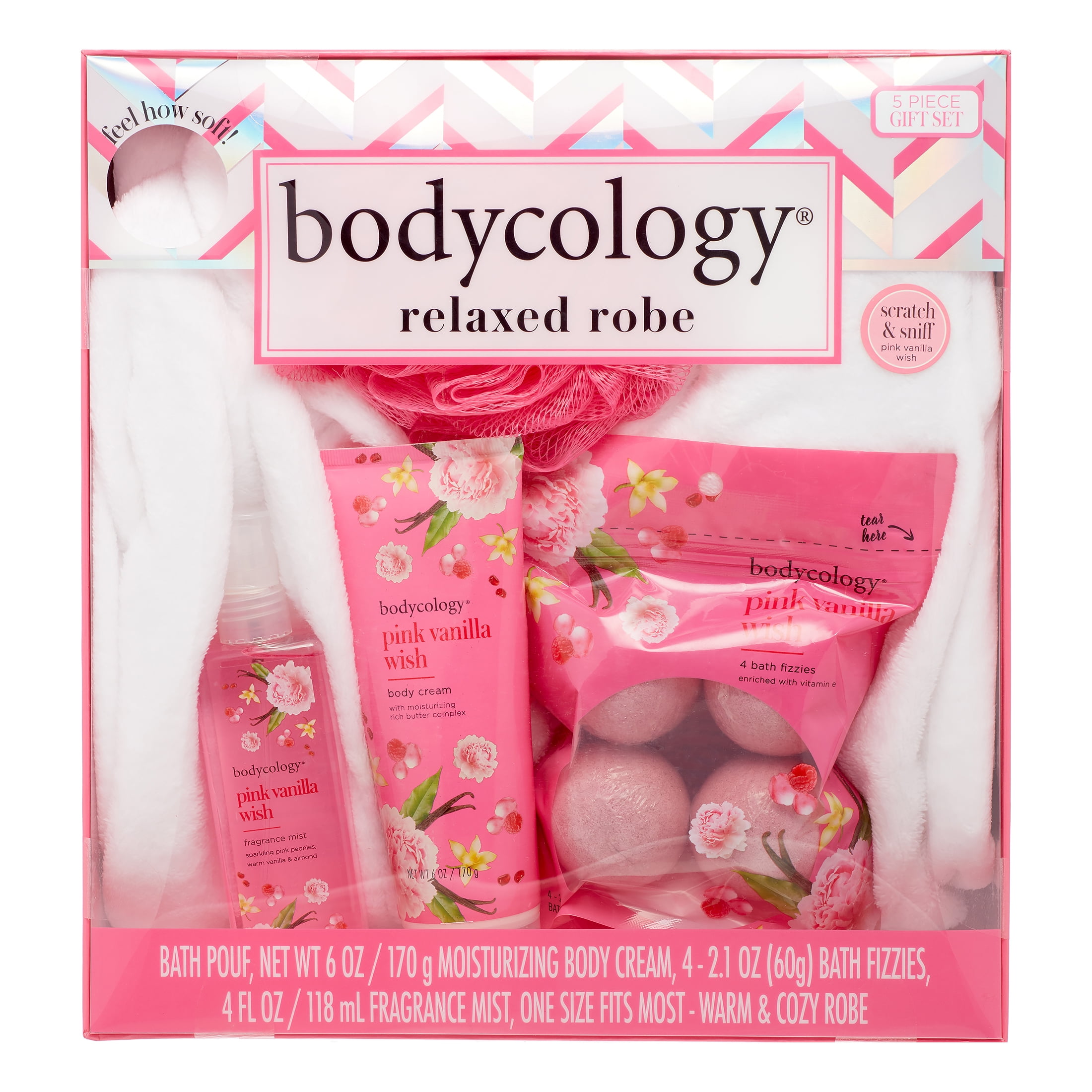 Bodycology Pink Vanilla Wish Spa Robe Gift Set