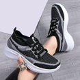 thumbnail image 6 of RotHome Platform Sneakers for Women Mesh Breathable Chunky Casual Athletic Shoes Gym Workout Walking Tennis Sneakers Womens Black Thick Sole, 6 of 7