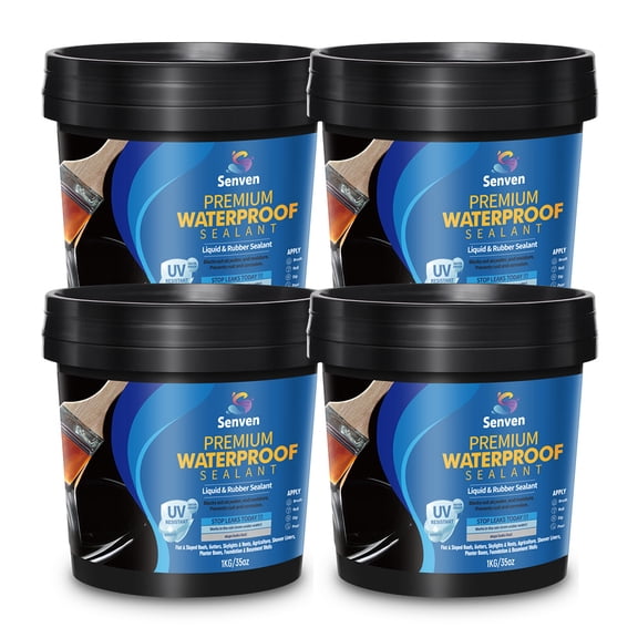 4 Pcs Professional-Grade Liquid Rubber Waterproof Sealant - 35oz UV-Resistant & Elastic Formula for Roof/Concrete/RV/Boat Leaks | All-Weather Crack Filler for Masonry & Vacation Homes Indoor/Outdoor